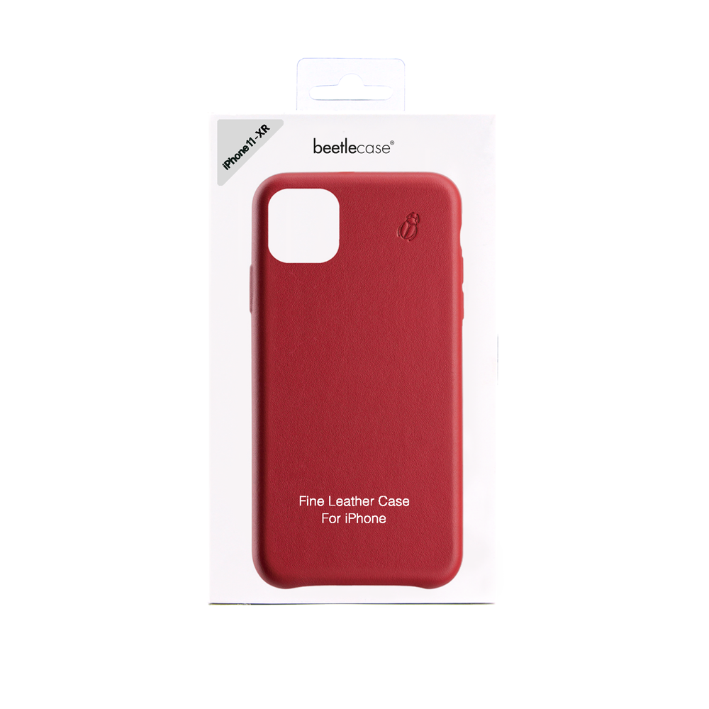 iPhone Xr red leather case